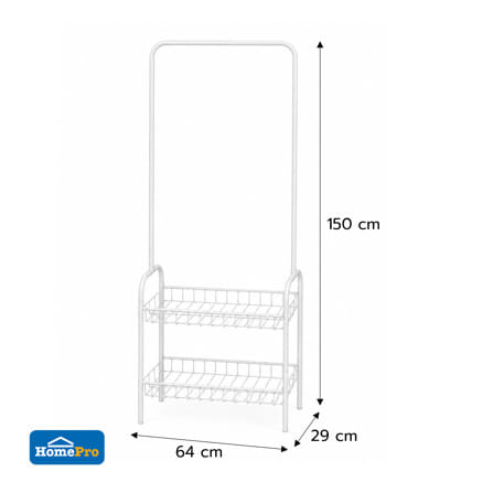 ราวแขวนผ้า PLIM DOUBLE RACK 64 ซม. สีขาว_4