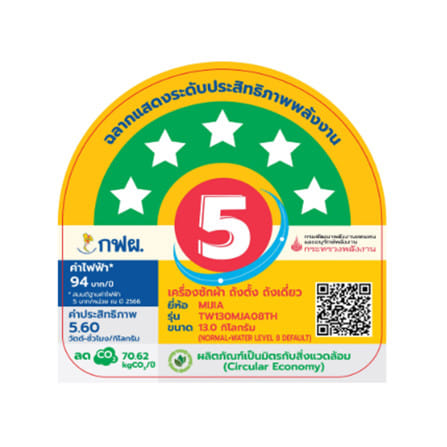 เครื่องซักผ้าฝาบน XIAOMI TW130MJA08TH 13 กก. อินเวอร์เตอร์ สีขาว_5
