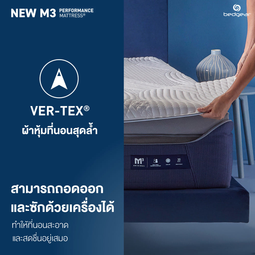 ที่นอนพ็อกเก็ตสปริง 6 ฟุต  BED GEAR รุ่น M3 1.0 (พร้อมหมอนหนุน 2 ใบ)