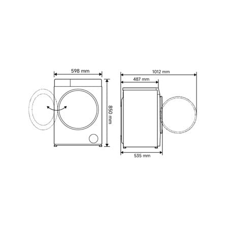 เครื่องซักอบผ้าฝาหน้า XIAOMI WD090MJA08TH 9/6กก. อินเวอร์เตอร์ สีขาว_6