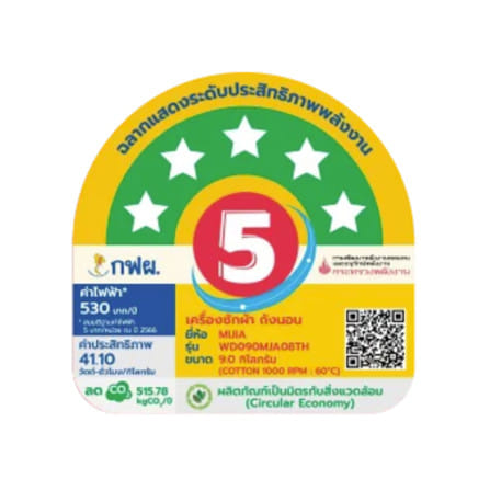 เครื่องซักอบผ้าฝาหน้า XIAOMI WD090MJA08TH 9/6กก. อินเวอร์เตอร์ สีขาว_5