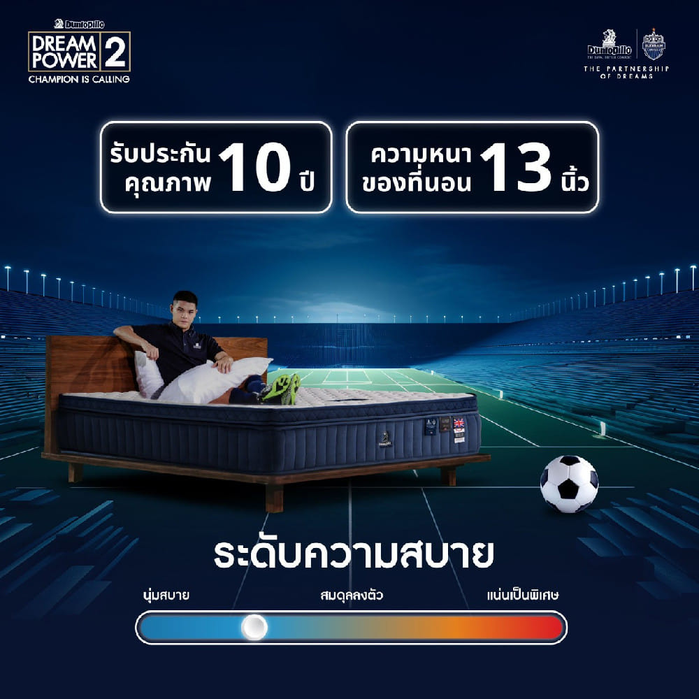 ที่นอนสปริง 5 ฟุต DUNLOPILLO DREAM POWER II (พร้อมชุดเครื่องนอน 11 ชิ้น)