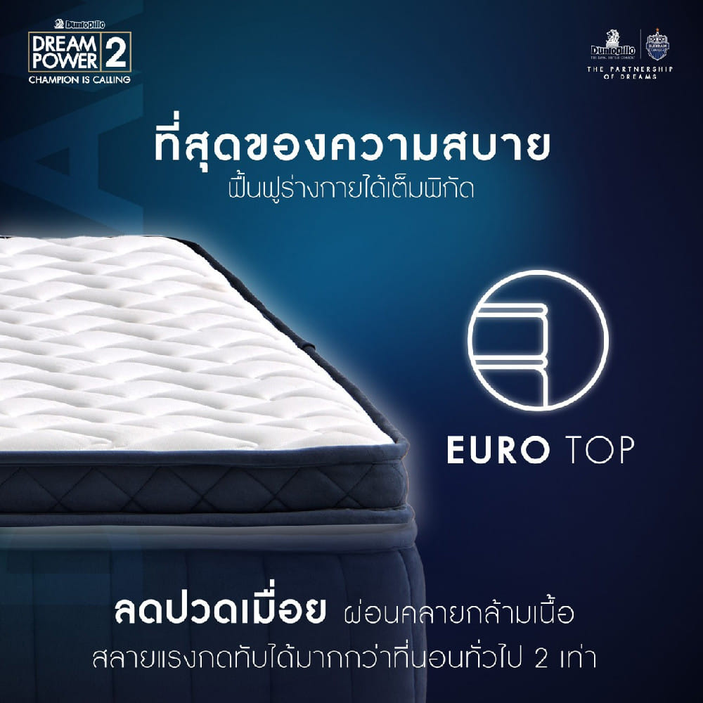 ที่นอนสปริง 5 ฟุต DUNLOPILLO DREAM POWER II (พร้อมชุดเครื่องนอน 11 ชิ้น)