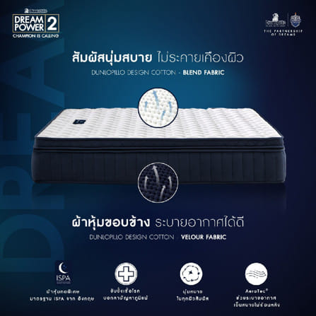 ที่นอนสปริง 5 ฟุต DUNLOPILLO DREAM POWER II (พร้อมชุดเครื่องนอน 11 ชิ้น)_12
