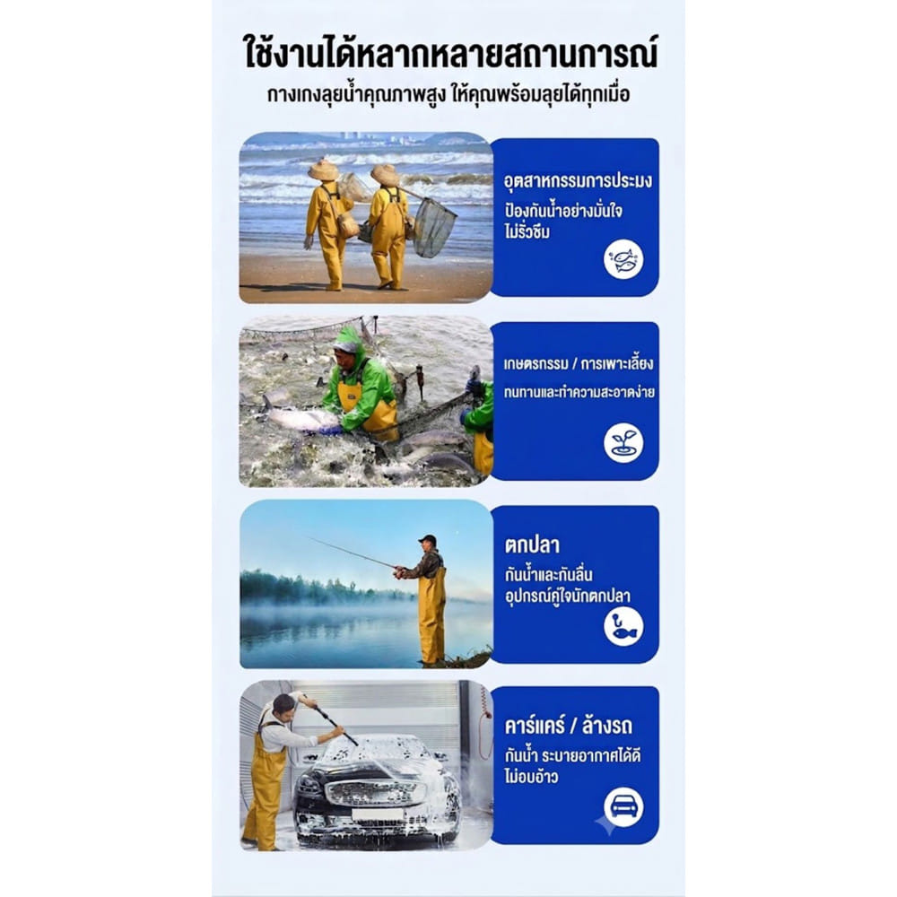 ชุดสูทกันน้ำลุยน้ำท่วม POSEIDON สีเหลือง ไซซ์ 40-44