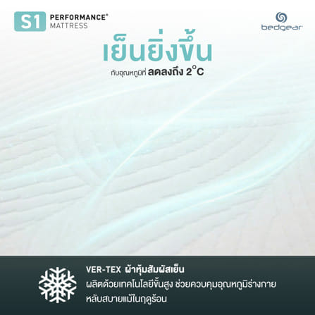 ที่นอนพ็อกเก็ตสปริง 5 ฟุต BEDGEAR รุ่น S1 (พร้อมหมอนหนุน 2 ใบ)_4