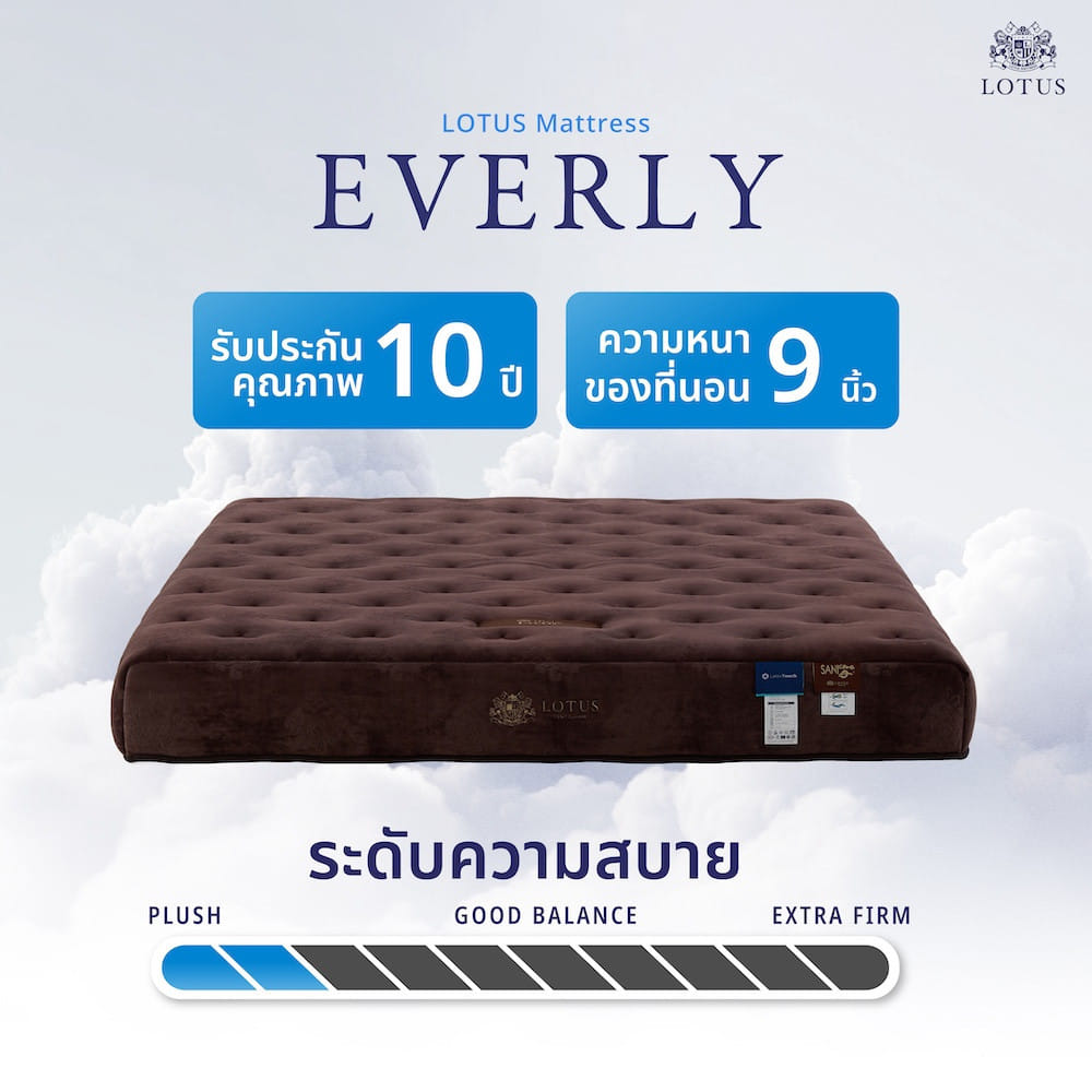 ที่นอนยางพารา 6 ฟุต LOTUS EVERLY
