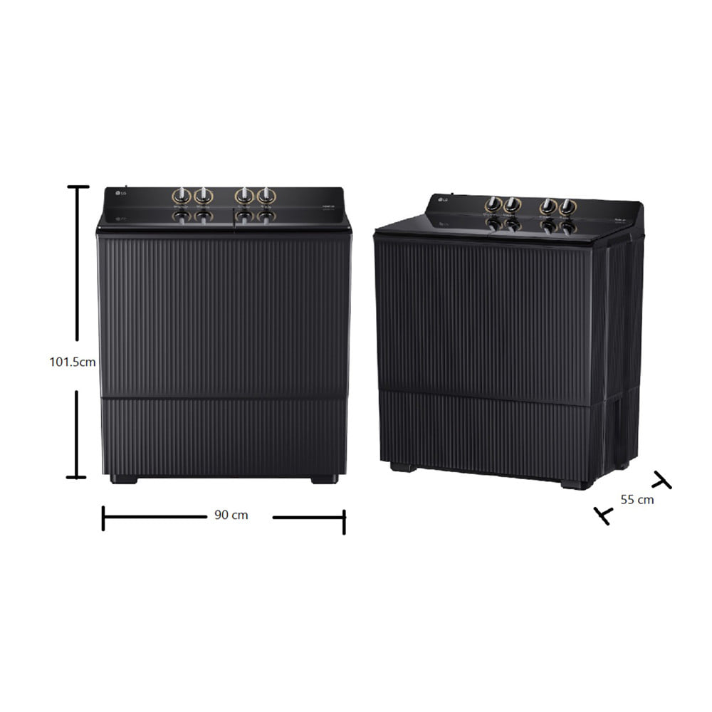 เครื่องซักผ้า 2 ถัง LG TT16XA7GO 16 กก. สีดำ