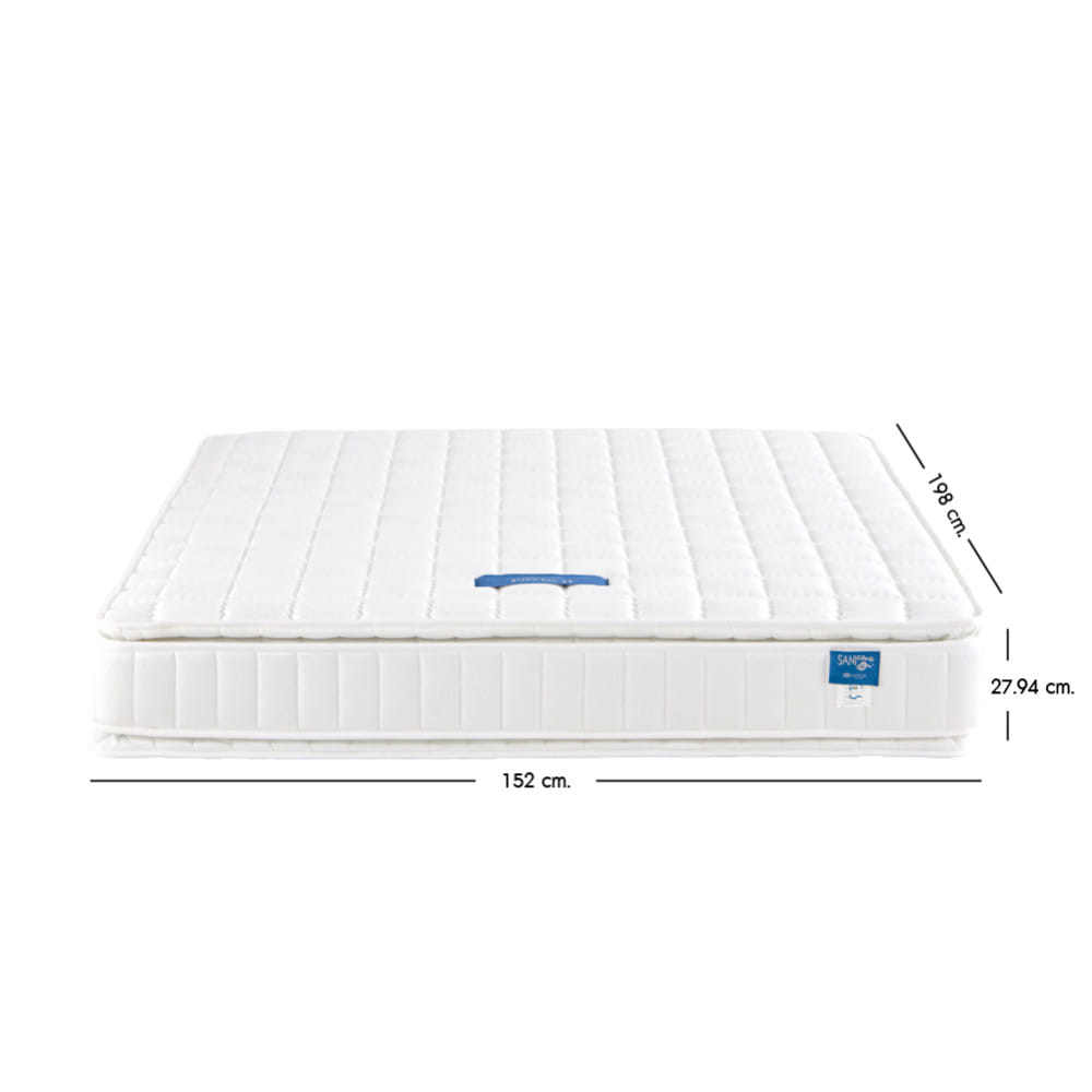 ที่นอนสปริง 5 ฟุต LOTUS PRECISE II สี WHITE (พร้อมหมอนหนุน 2 ใบ)