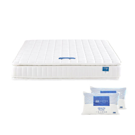 ที่นอนสปริง 5 ฟุต LOTUS PRECISE II สี WHITE (พร้อมหมอนหนุน 2 ใบ)_0