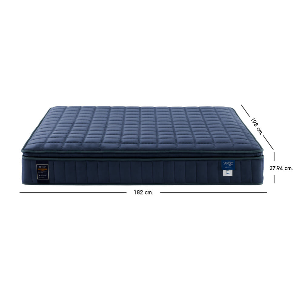 ที่นอนสปริง 6 ฟุต LOTUS PRECISE II PLUS สี NAVY (พร้อมหมอนหนุน 2 ใบ)