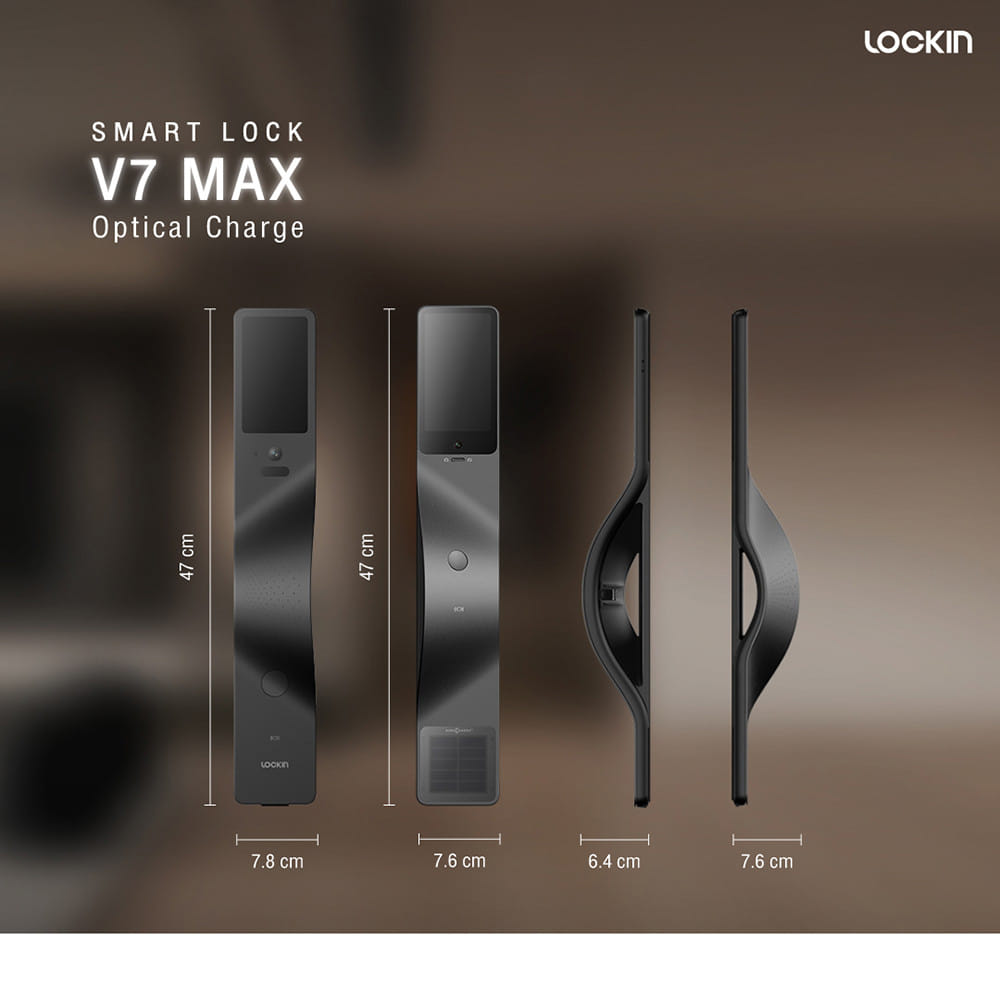 กลอนดิจิตอล LOCKIN V7 MAX สีดำ (มือจับซ้าย)