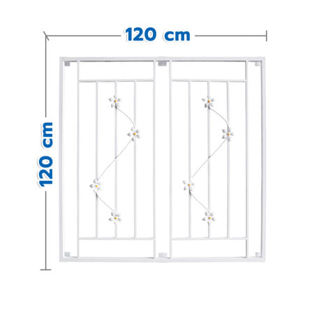 เหล็กดัดหน้าต่าง MHOLARN ลายดอกไม้ 120x120 ซม._0