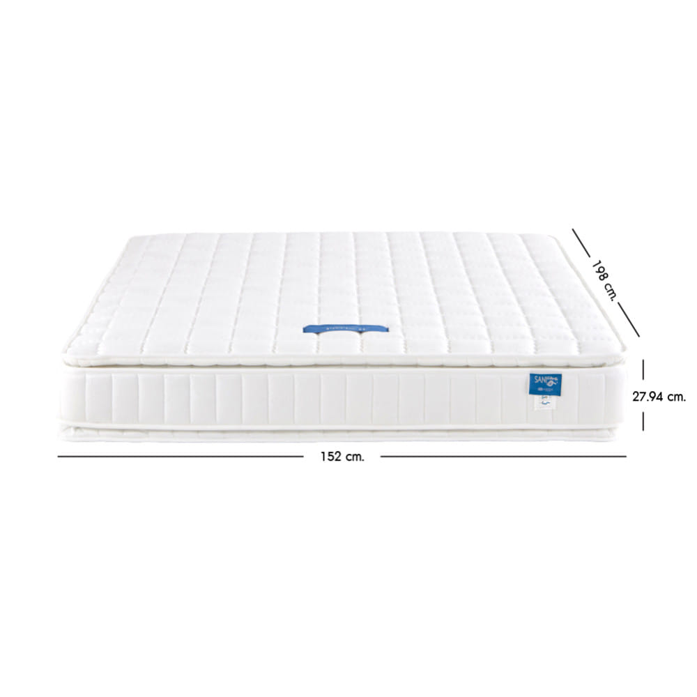 ที่นอนสปริง 5 ฟุต LOTUS PRECISE II PLUS สี WHITE (พร้อมหมอนหนุน 2 ใบ)