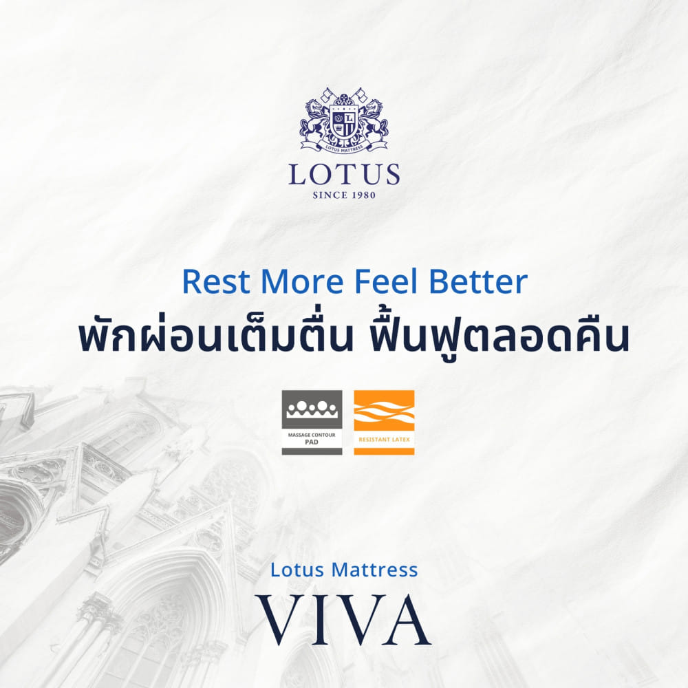 ที่นอนยางพารา 3.5 ฟุต LOTUS VIVA (พร้อมหมอนหนุน 1 ใบ)