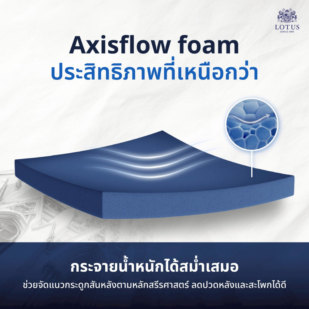 ที่นอนยางพารา 3.5 ฟุต LOTUS VIVA (พร้อมหมอนหนุน 1 ใบ)