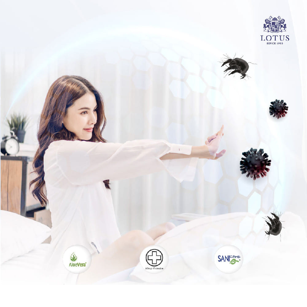 ที่นอนสปริง 6 ฟุต LOTUS PRECISE II สี WHITE (พร้อมหมอนหนุน 2 ใบ)
