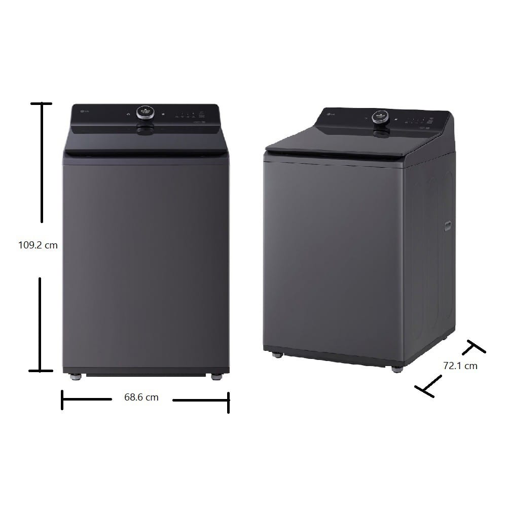 เครื่องซักผ้าฝาบน LG TX2726AT9G 26 กก. 900 RPM อินเวอร์เตอร์ สีดำ