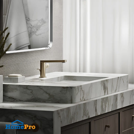 ก๊อกอ่างล้างหน้าผสมเคาน์เตอร์ KOHLER K-73050T-B7-BV สีทอง_3