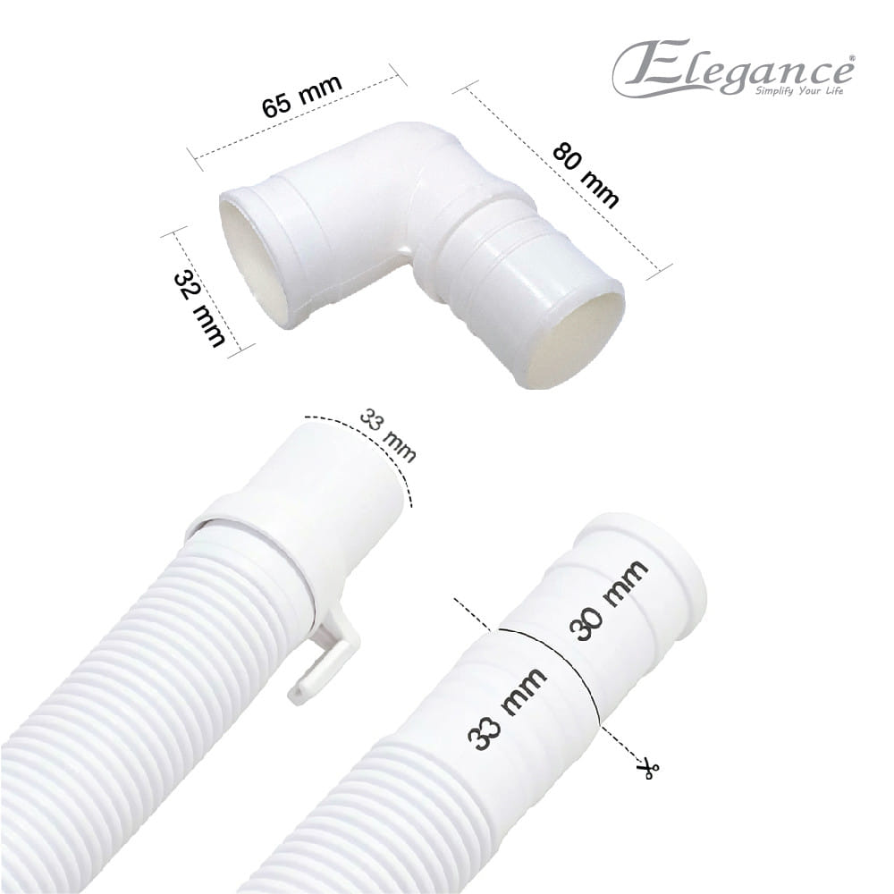 อุปกรณ์ข้อต่อน้ำทิ้ง ท่อย่น ELEGANCE EG-0744 4 เมตร