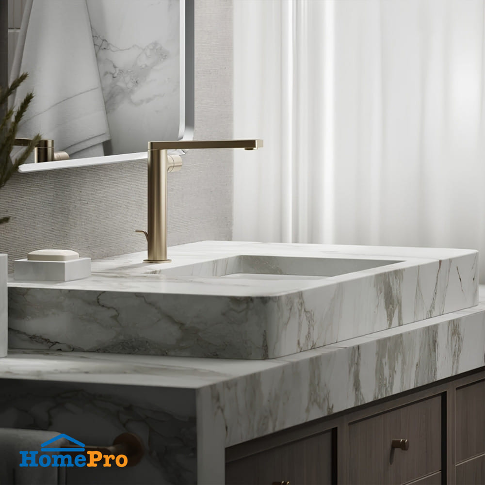 ก๊อกอ่างล้างหน้าผสมเคาน์เตอร์ KOHLER K-73159T-B7-BV สีทอง