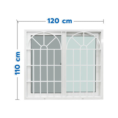หน้าต่างบานเลื่อน UPVC S-S มุ้ง เหล็กดัด WINDOW ASIA ลายวินเทจ 120x110 ซม. สีขาว_0