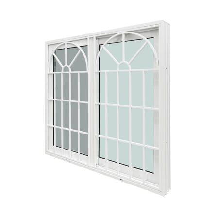 หน้าต่างบานเลื่อน UPVC S-S มุ้ง เหล็กดัด WINDOW ASIA ลายวินเทจ 120x110 ซม. สีขาว_1