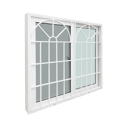 หน้าต่างบานเลื่อน UPVC S-S มุ้ง เหล็กดัด WINDOW ASIA ลายวินเทจ 120x110 ซม. สีขาว_2