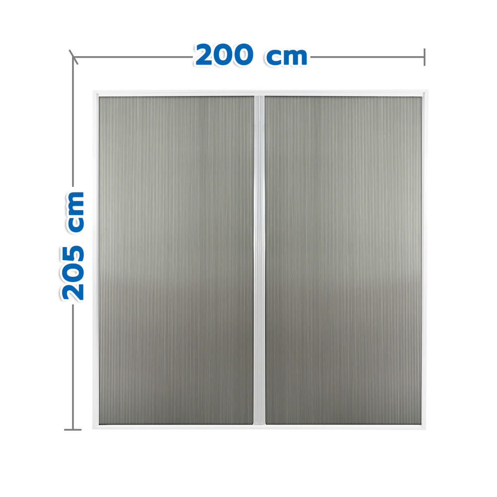 ชุดม่านจีบประตูอะลูมิเนียม พร้อมราง WINDOW ASIA 200x205 ซม. สีขาว