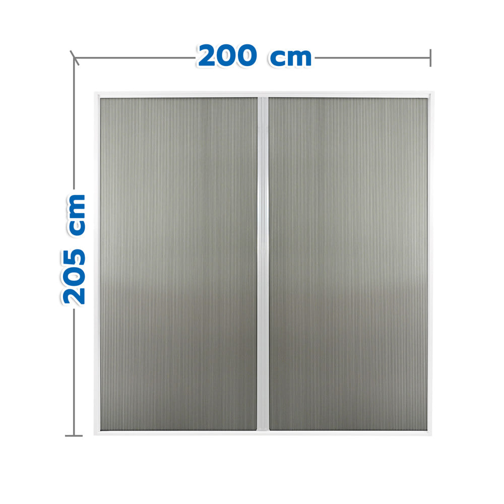 ชุดม่านจีบประตูอะลูมิเนียม พร้อมราง WINDOW ASIA 200x205 ซม. สีขาว