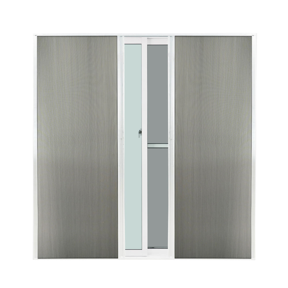 ชุดม่านจีบประตูอะลูมิเนียม พร้อมราง WINDOW ASIA 200x205 ซม. สีขาว