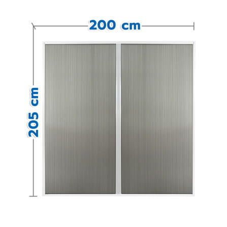 ชุดม่านจีบประตูอะลูมิเนียม พร้อมราง WINDOW ASIA 200x205 ซม. สีขาว_0