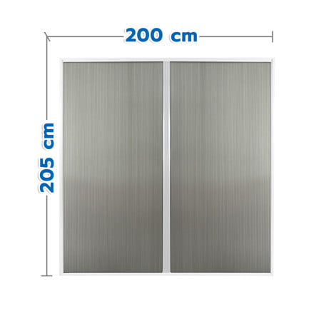 ชุดม่านจีบประตูอะลูมิเนียม พร้อมราง WINDOW ASIA 200x205 ซม. สีขาว_0