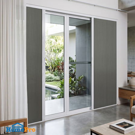 ชุดม่านจีบประตูอะลูมิเนียม พร้อมราง WINDOW ASIA 200x205 ซม. สีขาว_3