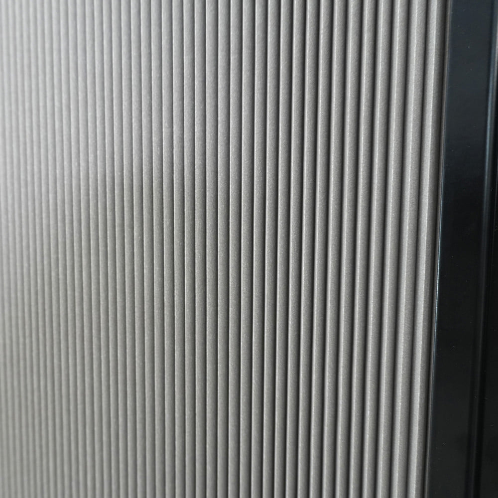 ชุดม่านจีบประตูอะลูมิเนียม พร้อมราง  WINDOW ASIA 200x205 ซม. สีดำ