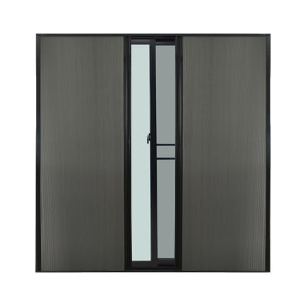ชุดม่านจีบประตูอะลูมิเนียม พร้อมราง  WINDOW ASIA 200x205 ซม. สีดำ_1