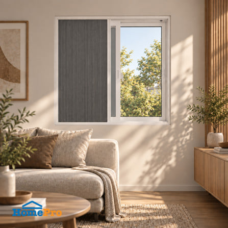 ชุดม่านจีบหน้าต่างอะลูมิเนียม พร้อมราง WINDOW ASIA 120x110 ซม. สีขาว_3