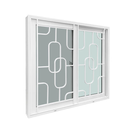 หน้าต่างบานเลื่อน UPVC S-S เหล็กดัด มุ้ง WINDOW ASIA ลายโซ่ 120x110 ซม. สีขาว_1