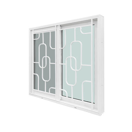 หน้าต่างบานเลื่อน UPVC S-S เหล็กดัด มุ้ง WINDOW ASIA ลายโซ่ 120x110 ซม. สีขาว_2
