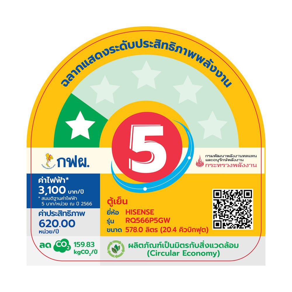 ตู้เย็น MULTI DOOR HISENSE RQ566P5GW 20.4 คิว กระจกขาว