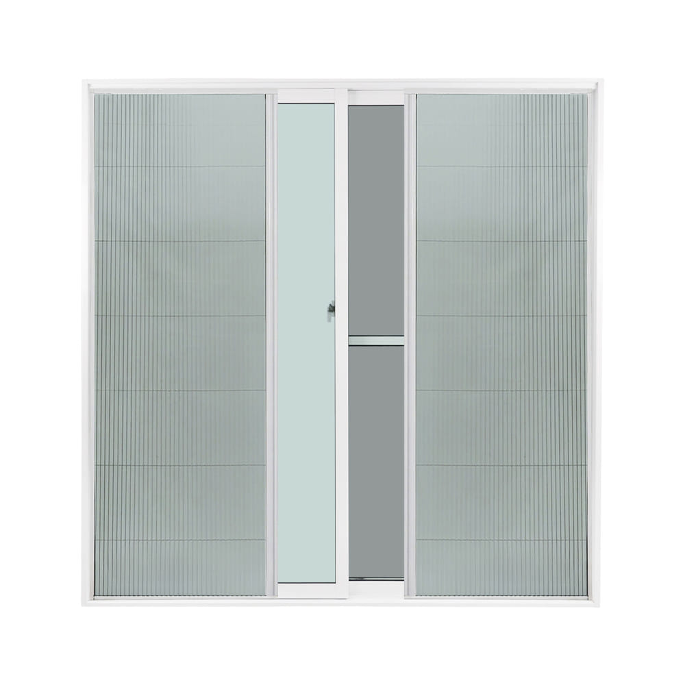 ชุดมุ้งจีบประตูอะลูมิเนียม พร้อมราง WINDOW ASIA  200x205 ซม. สีขาว