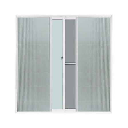 ชุดมุ้งจีบประตูอะลูมิเนียม พร้อมราง WINDOW ASIA  200x205 ซม. สีขาว_1