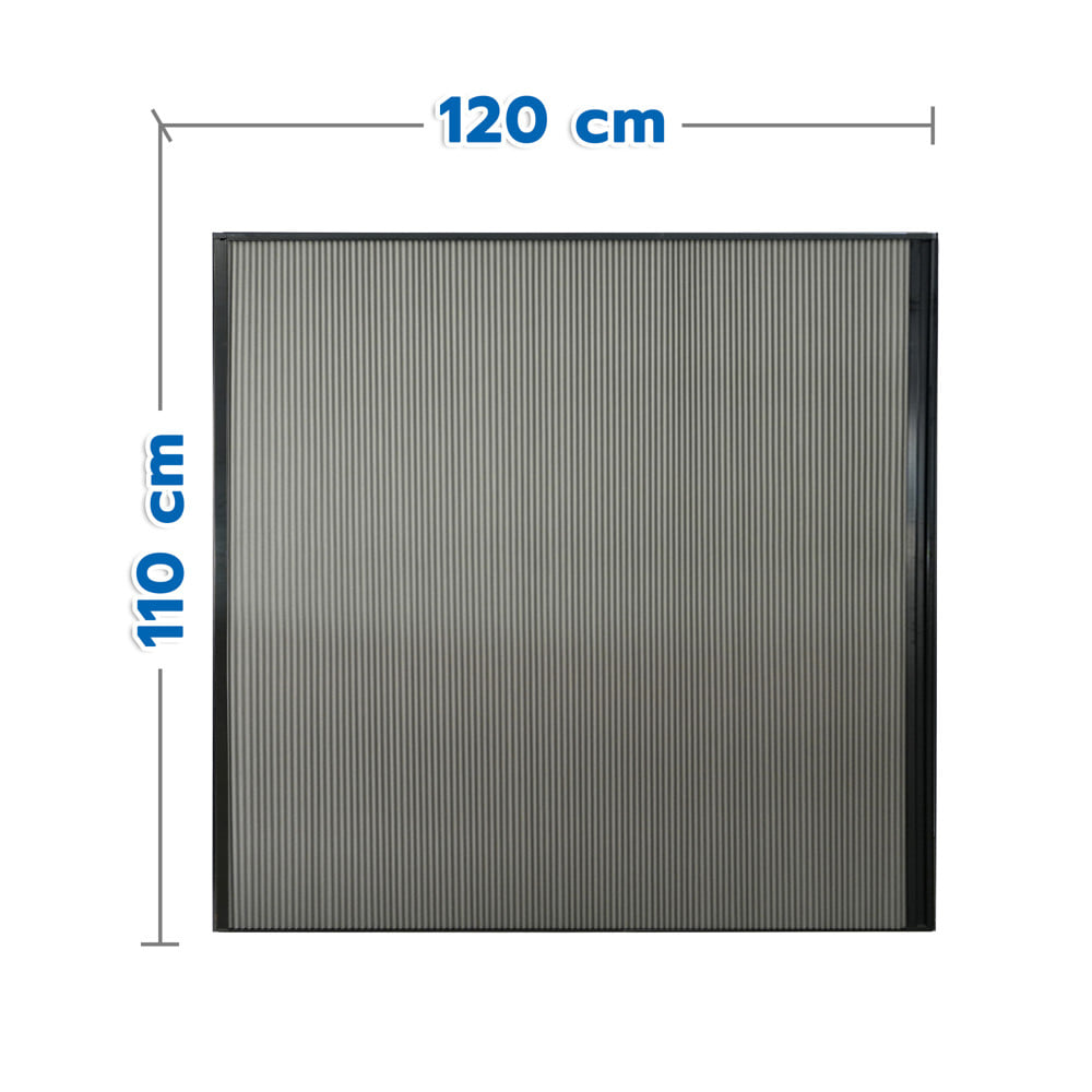 ชุดม่านจีบหน้าต่างอะลูมิเนียม พร้อมราง WINDOW ASIA 120x110 ซม. สีดำ