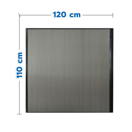 ชุดม่านจีบหน้าต่างอะลูมิเนียม พร้อมราง WINDOW ASIA 120x110 ซม. สีดำ_0