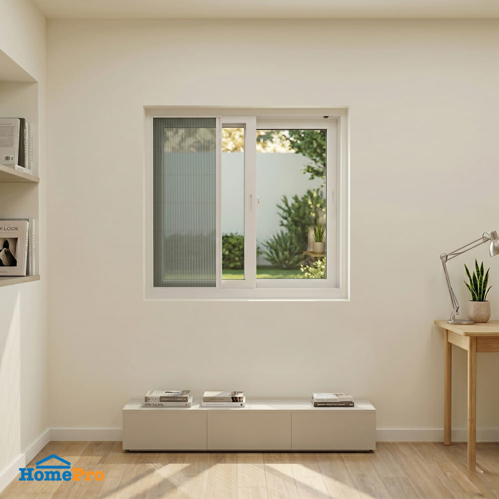 ชุดมุ้งจีบหน้าต่างอะลูมิเนียม พร้อมราง WINDOW ASIA  120x110 ซม. สีขาว