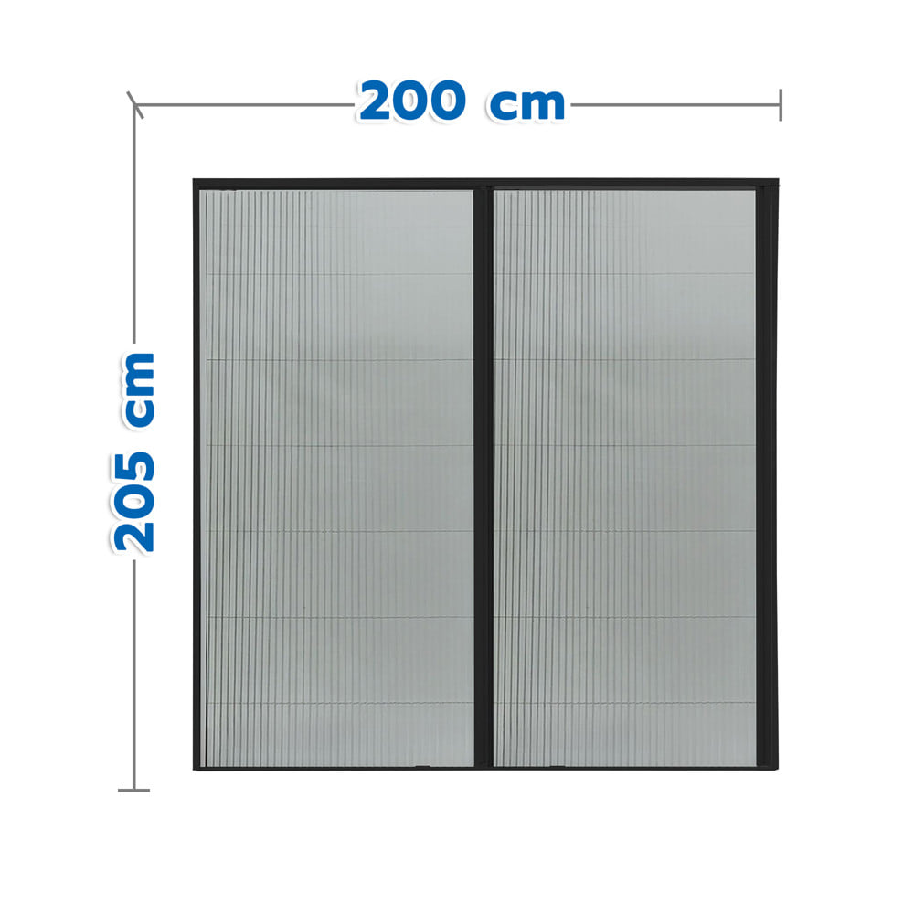 ชุดมุ้งจีบประตูอะลูมิเนียม พร้อมราง WINDOW ASIA 200x205 ซม. สีดำ