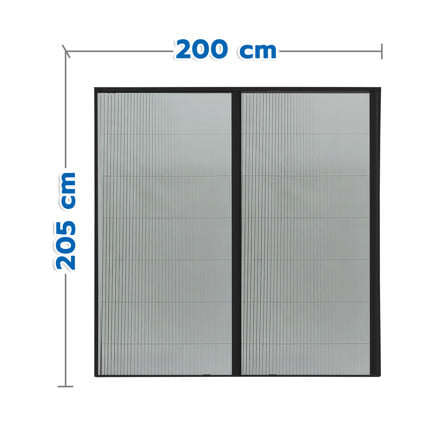 ชุดมุ้งจีบประตูอะลูมิเนียม พร้อมราง WINDOW ASIA 200x205 ซม. สีดำ_0