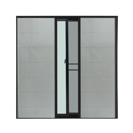 ชุดมุ้งจีบประตูอะลูมิเนียม พร้อมราง WINDOW ASIA 200x205 ซม. สีดำ_1