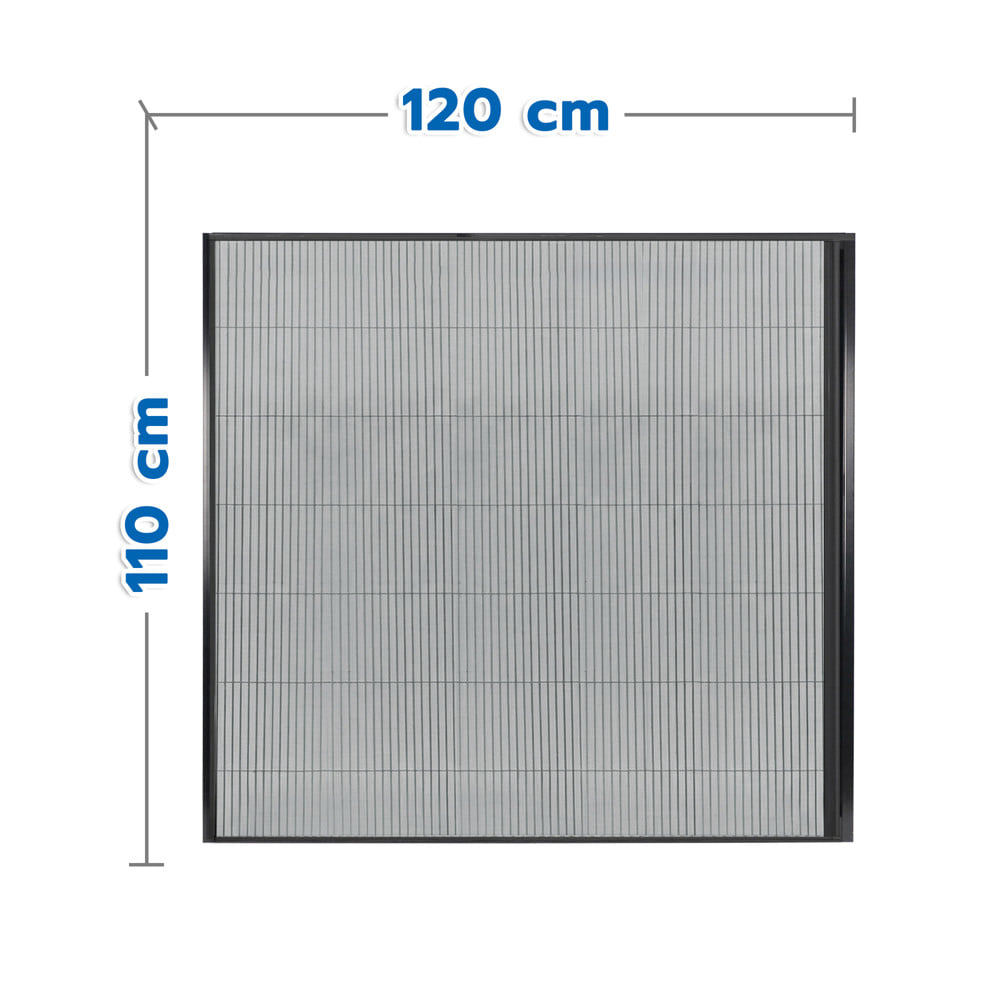 ชุดมุ้งจีบหน้าต่างอะลูมิเนียม พร้อมราง WINDOW ASIA  120x110 ซม. สีดำ