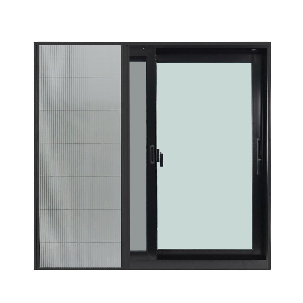 ชุดมุ้งจีบหน้าต่างอะลูมิเนียม พร้อมราง WINDOW ASIA  120x110 ซม. สีดำ